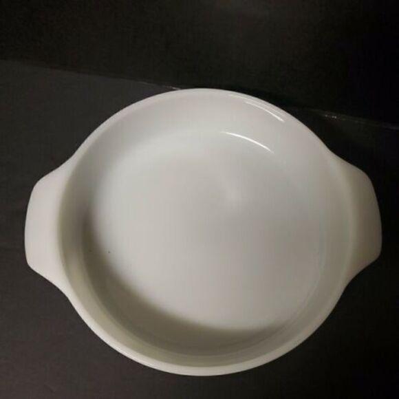 ANCHOR HOCKING MILK WHITE GLASS 1.5 QT Green Floral Pattern CASSEROLE DI… - Picture 4 of 7